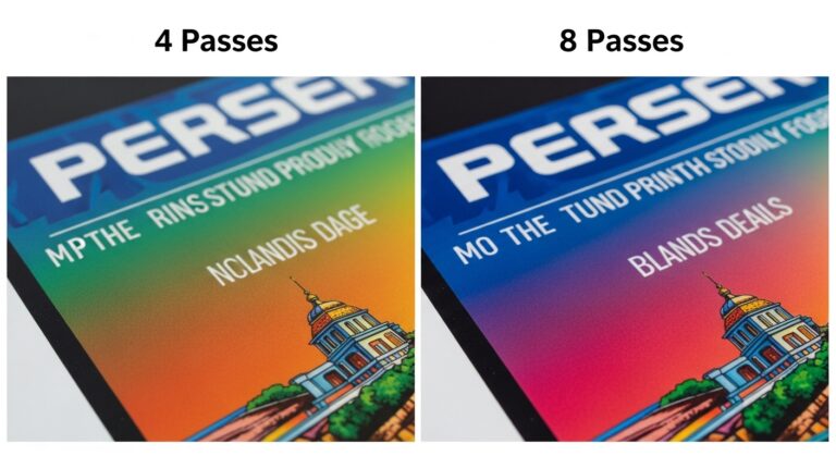 4 vs 8 pasadas en plotter ecosolvente: calidad y resolución