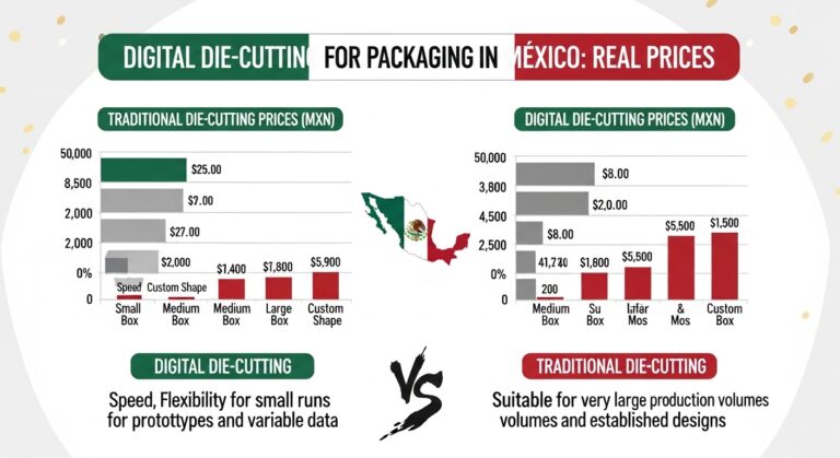 Troquelado digital empaques México: precios reales
