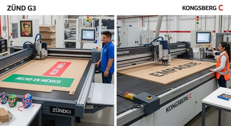 Mesa de corte Zünd vs Kongsberg para empaques México