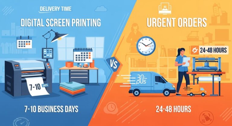 Tiempo de entrega serigrafía digital pedidos urgentes