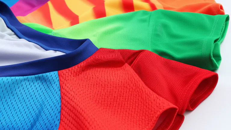Playeras deportivas de poliéster con estampado de sublimación en colores vibrantes y degradados