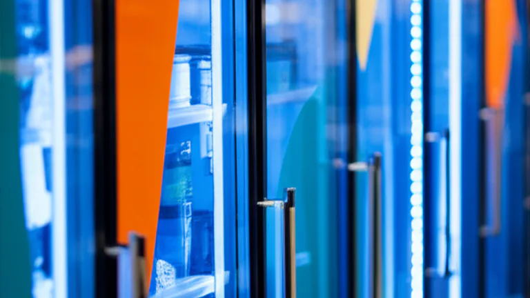 Rotulación con vinil impreso en refrigeradores y congeladores de cadena de supermercado en México