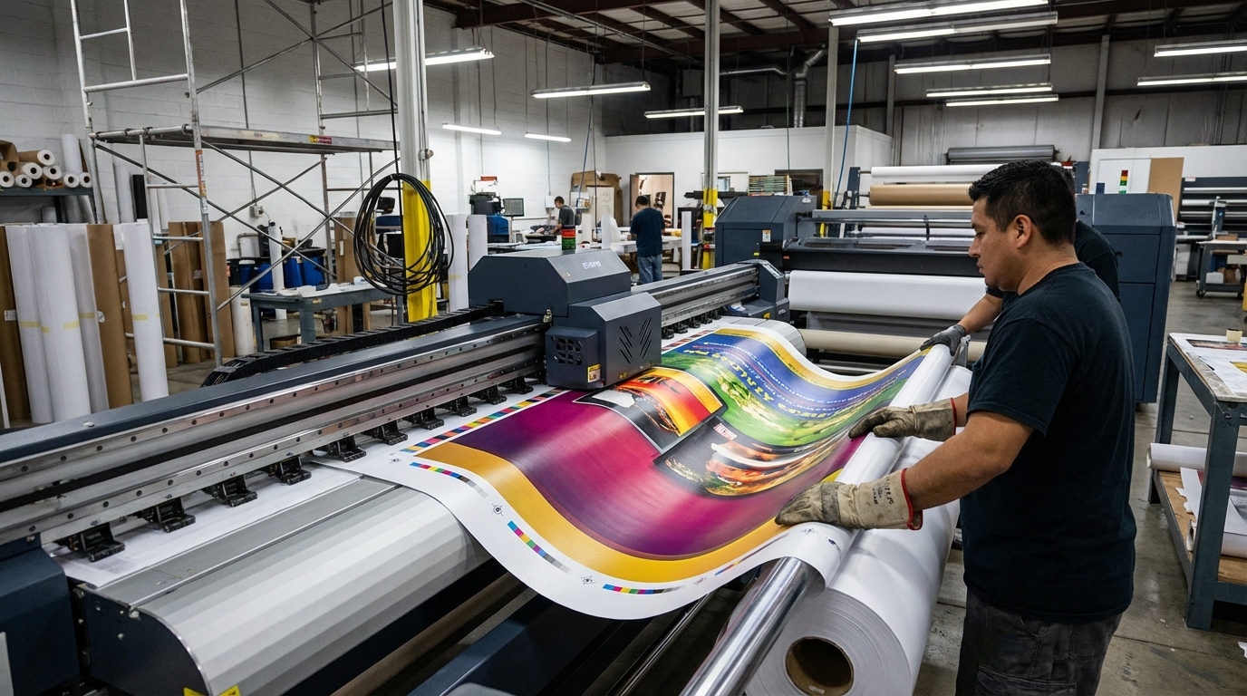 Impresora de gran formato en operación