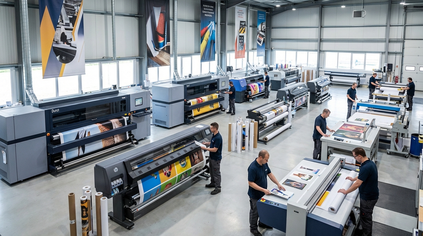 Impresora de gran formato en operación