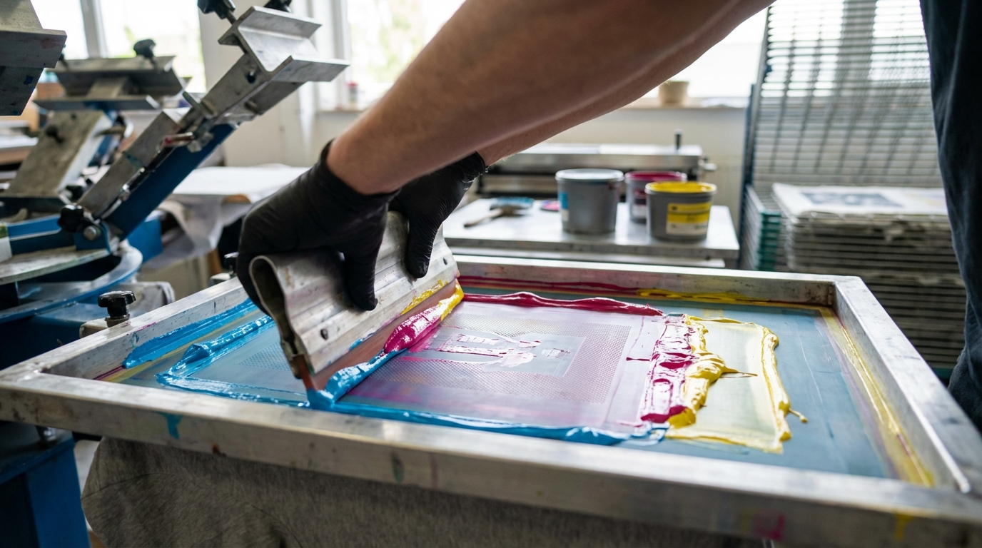 Proceso de serigrafía sobre textil