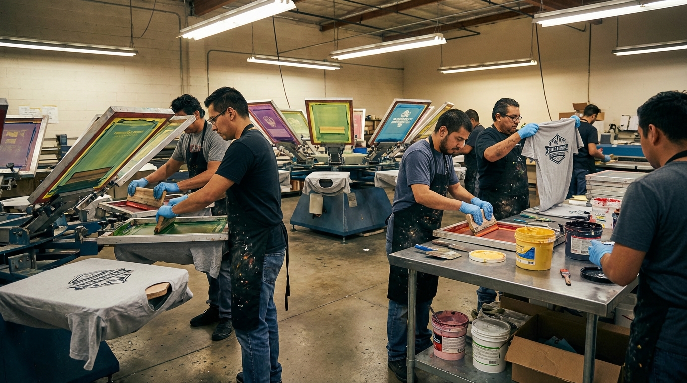 Técnicos imprimiendo diseños personalizados