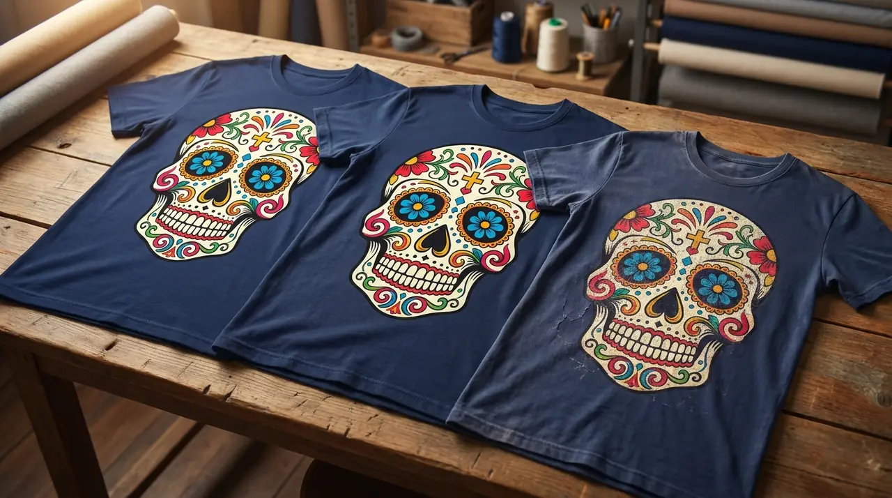 Diferencia Serigrafia Dtf Comparativa — detalle de material y acabado de impresión — Imagen y Color GR