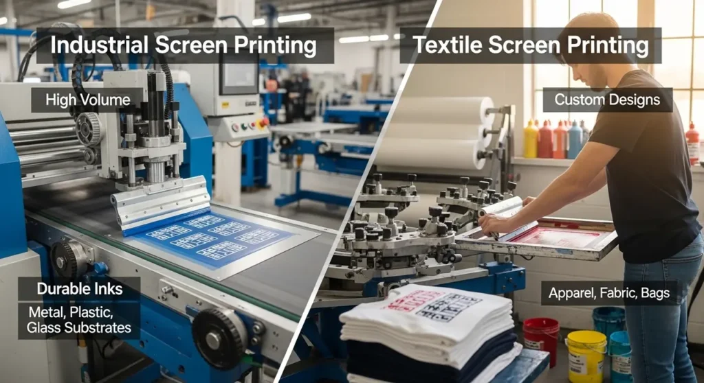 Serigrafía Industrial vs Textil: Diferencias y Usos