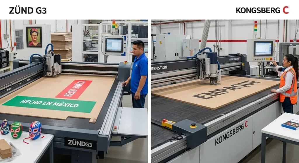 Mesa de corte Zünd vs Kongsberg para empaques México