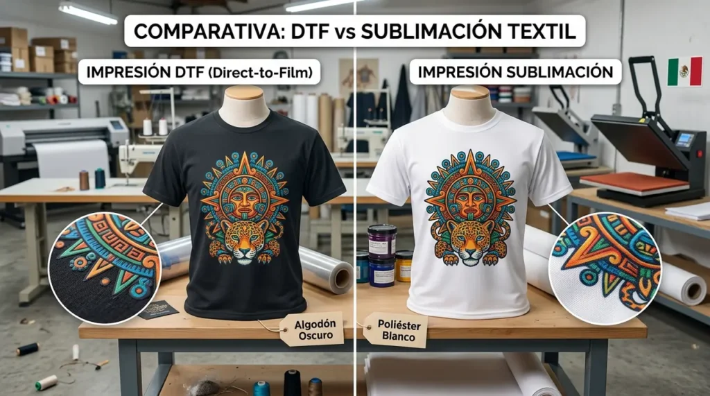 Tintas para impresión textil: plastisol, base agua, polvos DTF y tintas sublimación